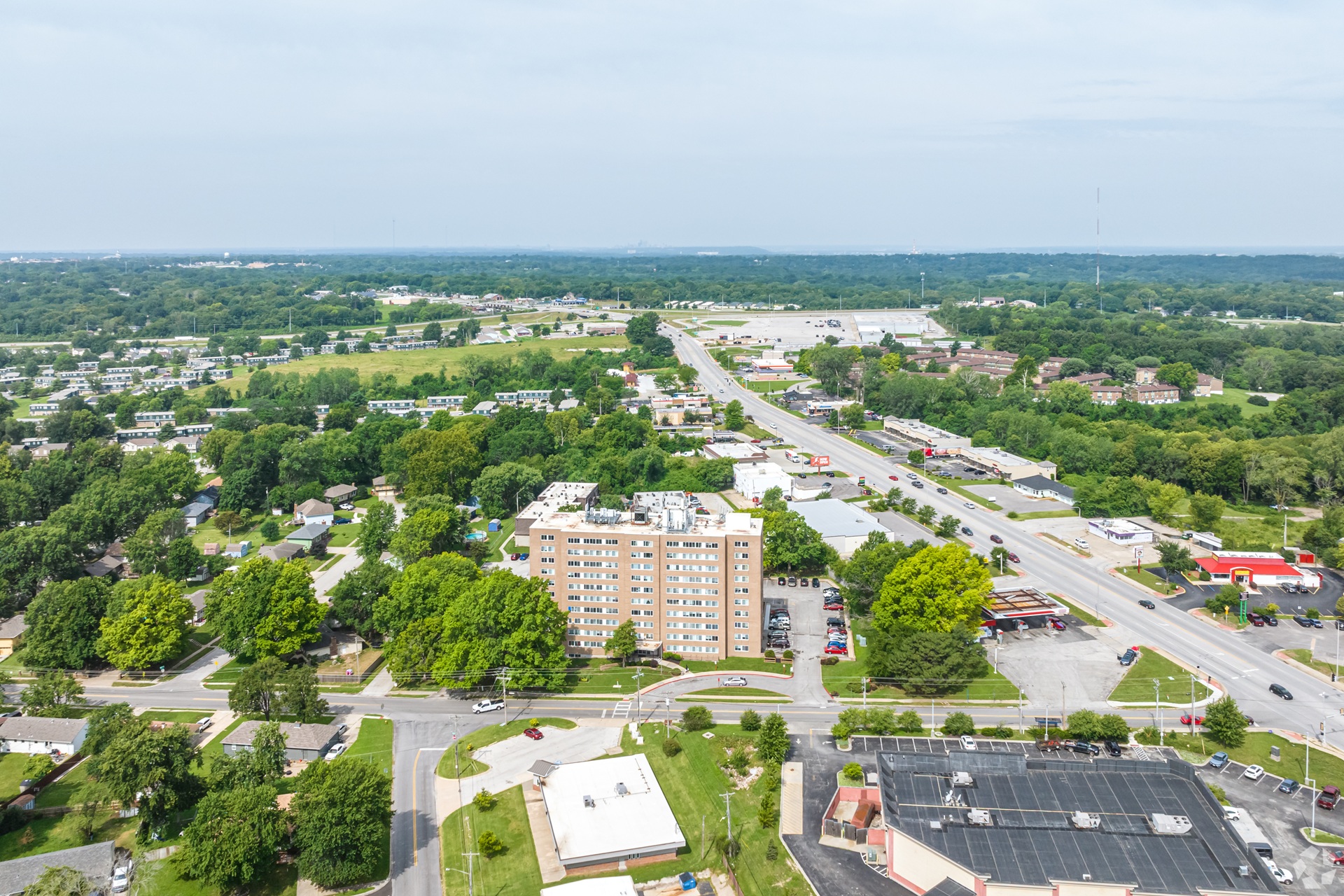 Independence Towers aerial view in Independence Missouri